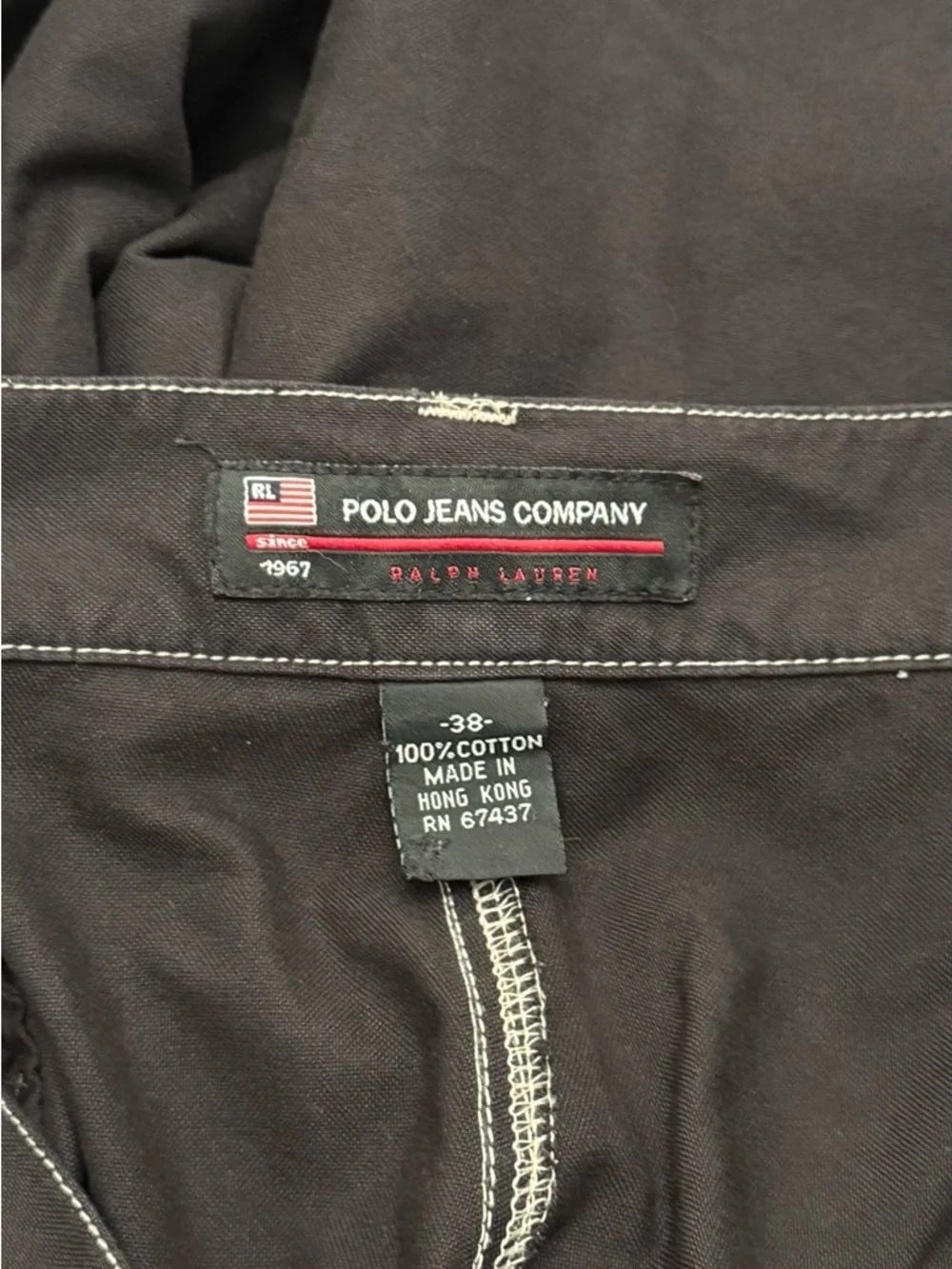 Vintage Polo Jeans Company Baggy Cargo Cotton Shorts size 38 - Picture 4 of 5